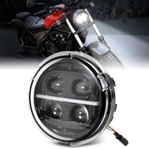 LED Headlight Assembly for Rebel CMX500 17-24 with High Low Beam Daytime Running